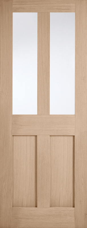 Oak London Clear Glazed Pre-Finished Door