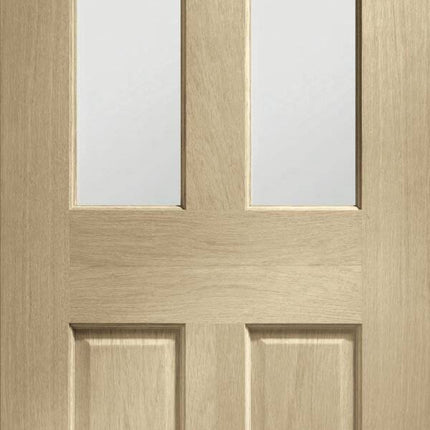 Oak Malton With Clear Bevelled Glass Unfinished Door