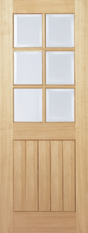 Oak Mexicano Clear Glazed 6L Unfinished Door