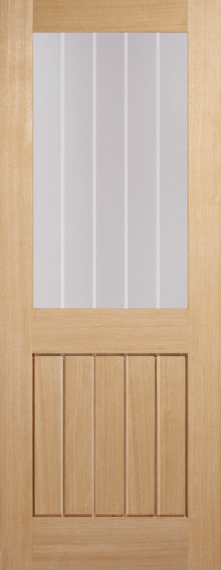Oak Mexicano Clear Glazed Half Light Pre-Finished Door