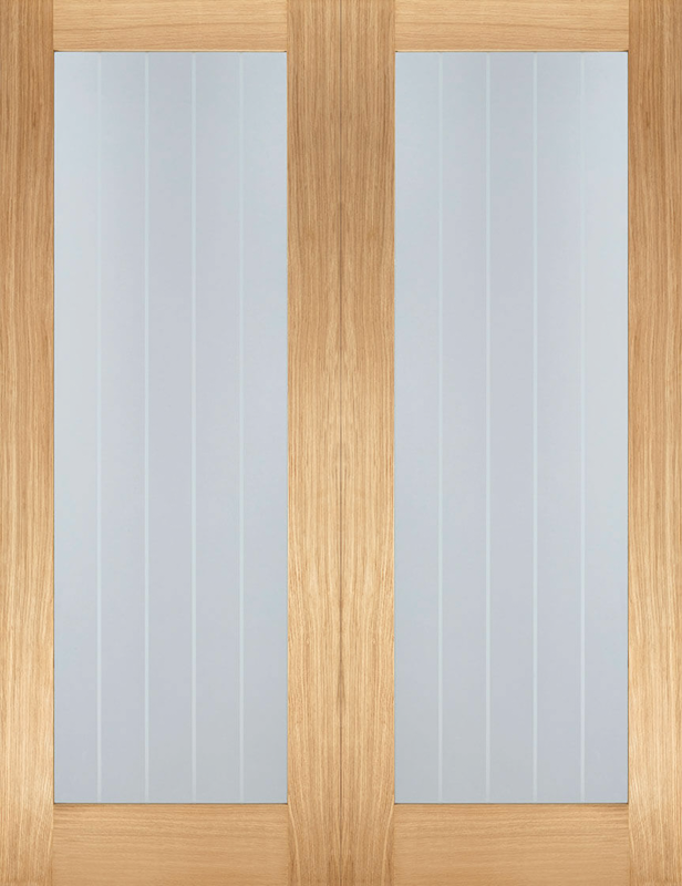 Unfinished Oak Mexicano Clear Glazed Door Pair – Desire Doors
