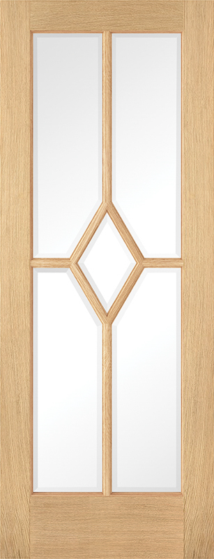 Oak Reims Clear Glazed 5P Pre-Finished Door