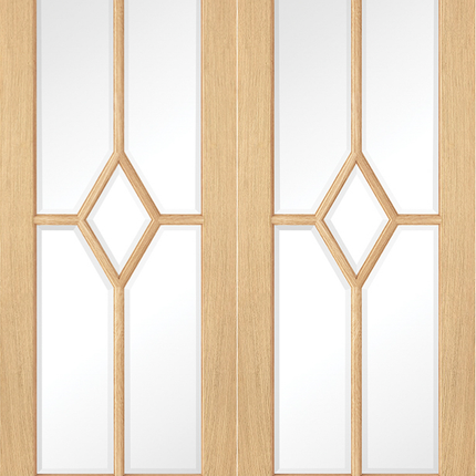 Oak Reims Clear Glazed Pre-Finished Door Pair