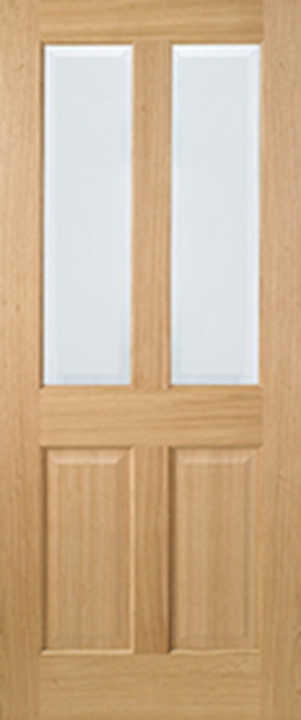 Oak Richmond Clear Glazed 2L Pre-Finished Door