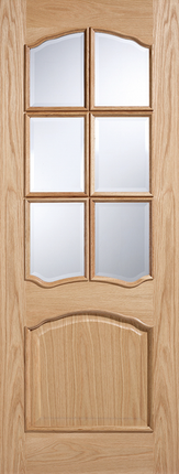 Oak Riviera Clear Glazed 6L RM2S Unfinished Door