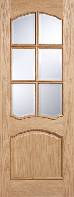 Oak Riviera Clear Glazed 6L RM2S Unfinished Door