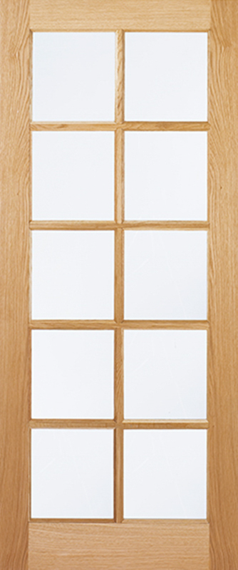 Oak SA Clear Glazed 10L Unfinished Door