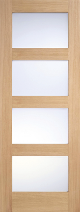 Oak Shaker Frosted Glazed 4L Pre-Finished Door