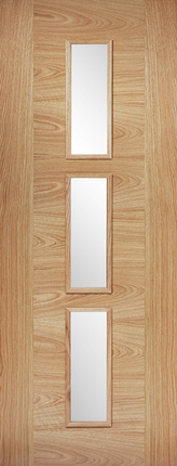 Oak Sofia Clear Glazed 3L Pre-Finished Door