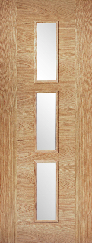 Oak Sofia Clear Glazed 3L Pre-Finished Door