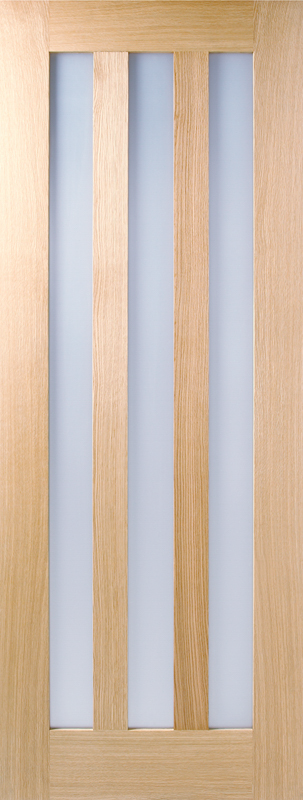Oak Utah Clear Glazed 3L Pre-Finished Door
