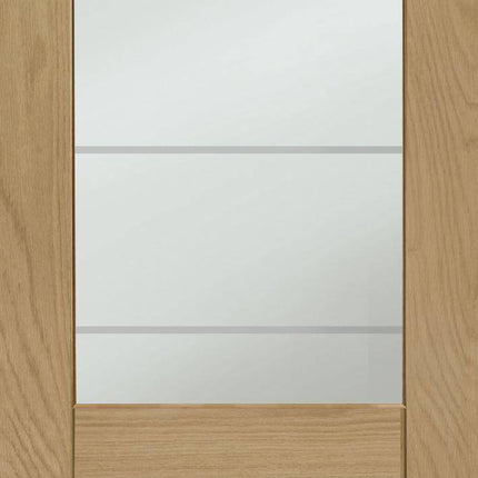 Oak Palermo Original 2XG Clear Etched Glass Pre-Finished Door