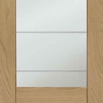 Oak Palermo Original 2XG Clear Etched Glass Pre-Finished Door