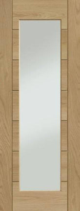 Oak Palermo Original 1 Light Wide Clear Glass Pre-Finished Door
