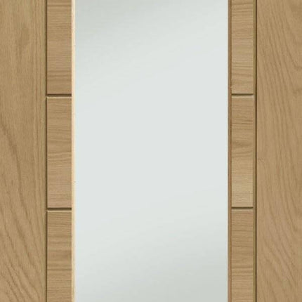 Oak Palermo Original 1 Light Wide Clear Glass Pre-Finished Door