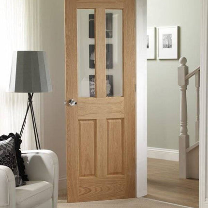 Oak Malton With Clear Bevelled Glass Unfinished Door