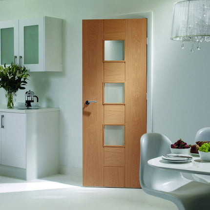 Oak Messina With Obscure Glass Unfinished Door