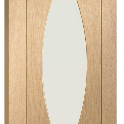Oak Pesaro With Clear Glass Pre-Finished Door
