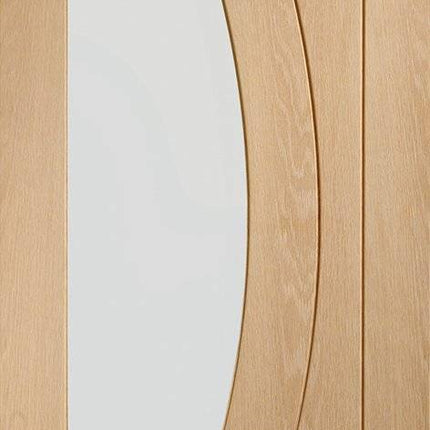 Oak Salerno With Clear Glass Unfinished Door