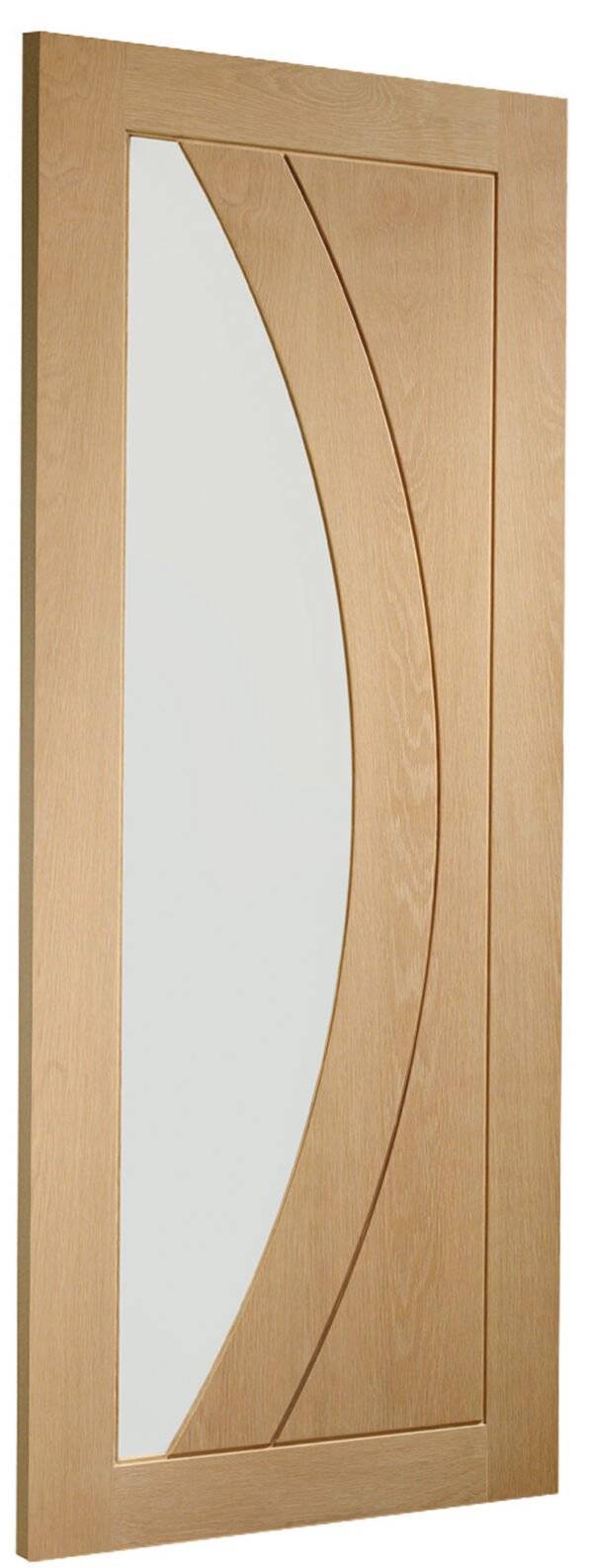 Oak Salerno With Clear Glass Pre-Finished Door