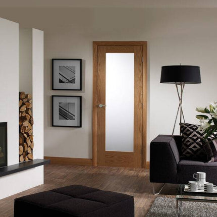 Oak Pattern 10 With Obscure Glass Pre-Finished Door