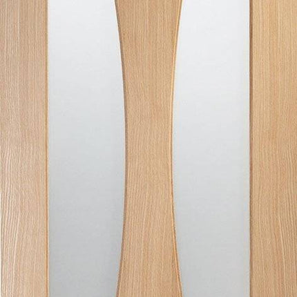 Oak Verona With Clear Glass Unfinished FD30 Fire Door