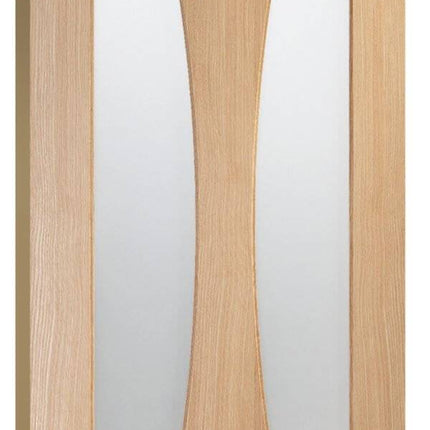 Oak Verona With Clear Glass Unfinished FD30 Fire Door