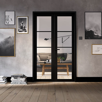 Black Soho W4 Pre-Finished Room Divider