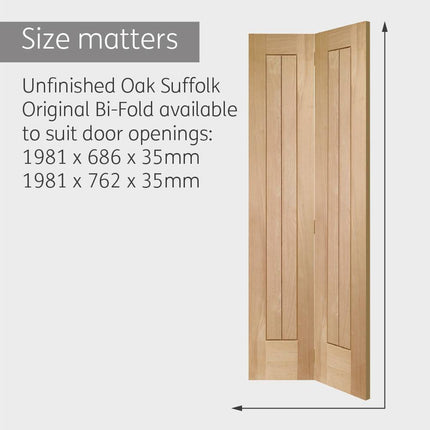 Oak Suffolk Original Unfinished Bi-Fold Door