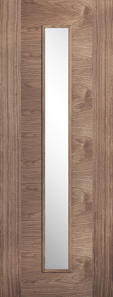 Walnut Sofia Clear Glazed 1L Pre-Finished Door
