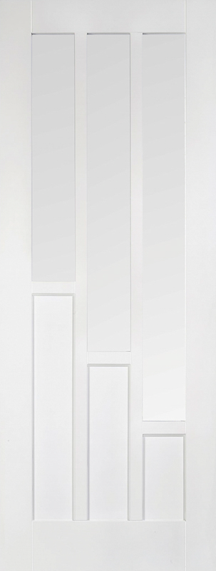 White Coventry Clear Glazed Primed Door