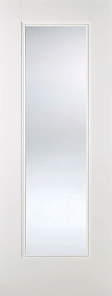 White Eindhoven Clear Bevelled Glazed 1L Primed Door