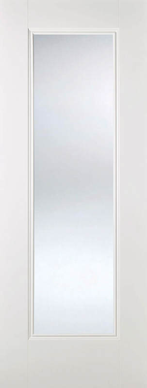 White Eindhoven Clear Bevelled Glazed 1L Primed Door
