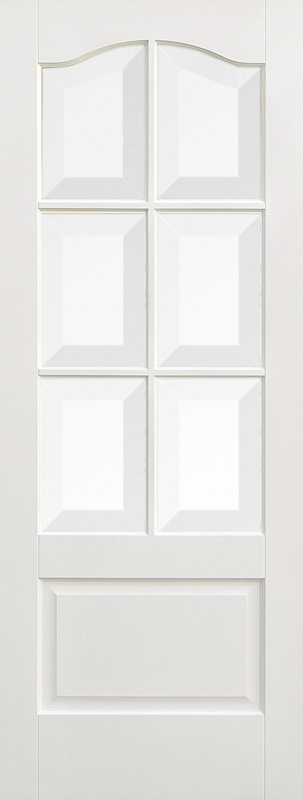 White Kent Clear Bevelled Glazed 6L Primed Door