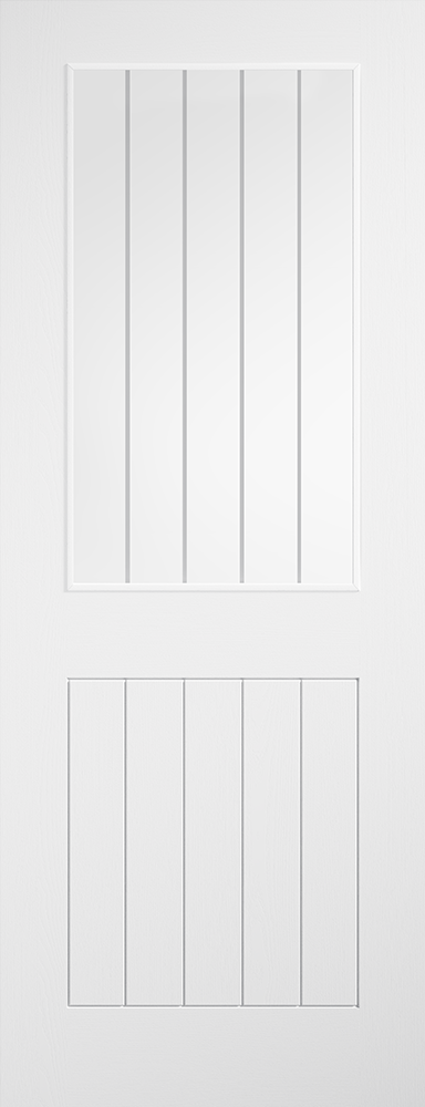 White Laminate Cottage Clear Glazed Pre-Finished Door
