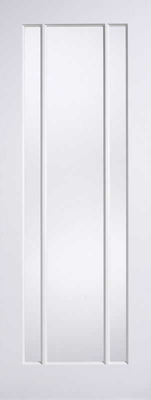 White Lincoln Clear Glazed 3L Primed Door