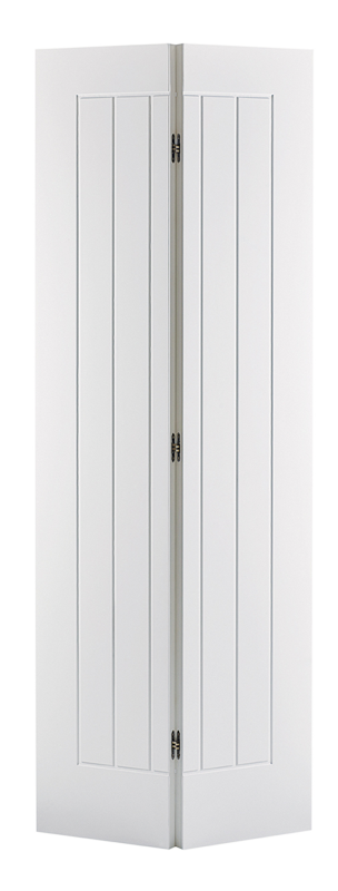 White Mexicano Bi-Fold Primed Door