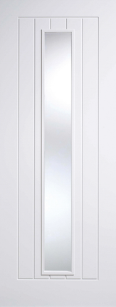 White Mexicano Clear Glazed 1L Primed Door
