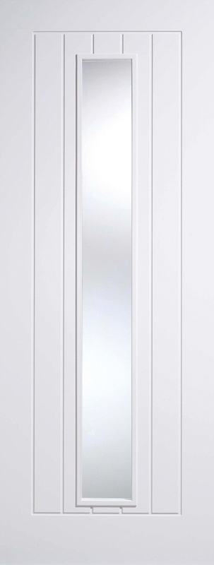 White Mexicano Clear Glazed 1L Primed Door