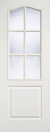 White Moulded Classical 6L Clear Glazed Primed Door
