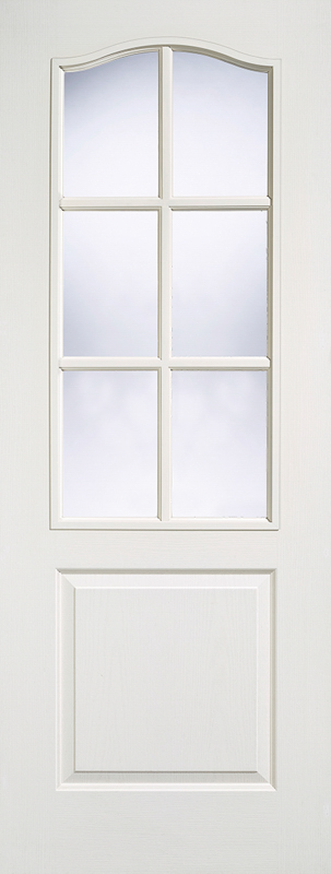 White Moulded Classical 6L Clear Glazed Primed Door