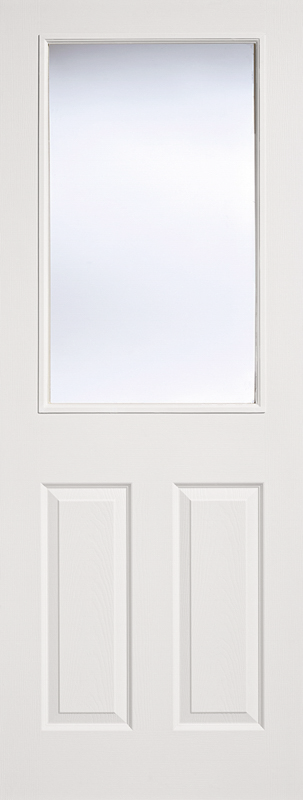 White Moulded Clear Glazed 2P-1L Primed Door