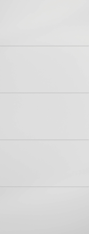 White Moulded Horizontal Four Line Primed FD30 Fire Door