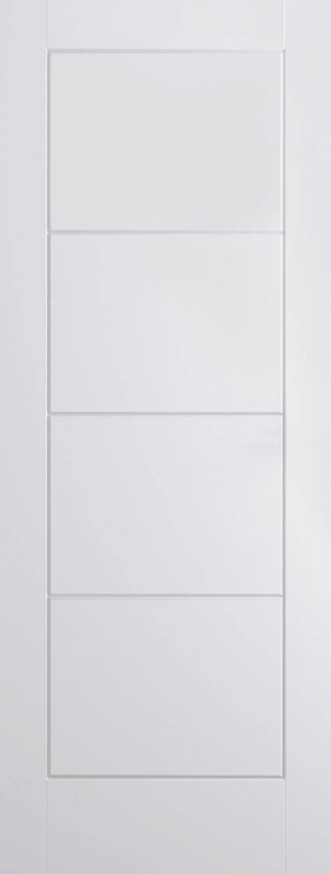 White Moulded Ladder Primed FD30 Fire Door