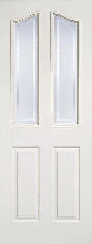 White Moulded Mayfair 2L Frosted Glazed Primed Door