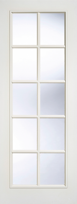 White Moulded SA 10L Clear Glazed Primed Door
