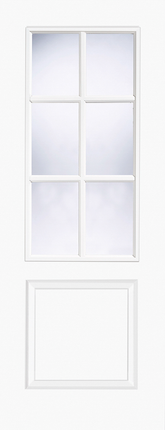 White Moulded Smooth Berlin Clear Glazed 6L Primed Door