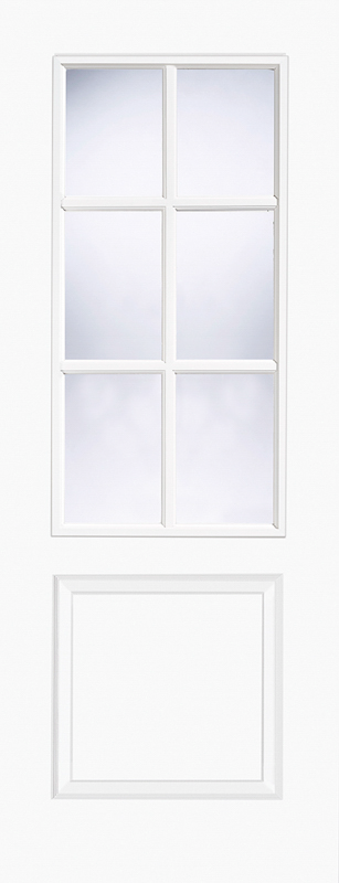 White Moulded Smooth Berlin Clear Glazed 6L Primed Door