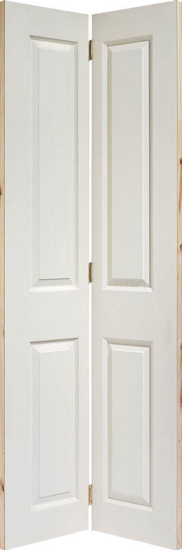 White Moulded Textured 4P Primed Bi-Fold Door