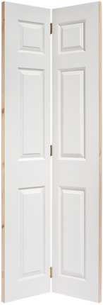 White Moulded Textured 6P Primed Bi-Fold Door